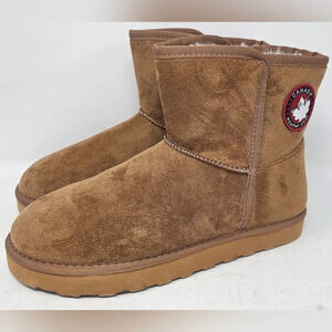 Canada Weather Gear Women's Trios Faux Suede Fur Brown Bootie Size 7M